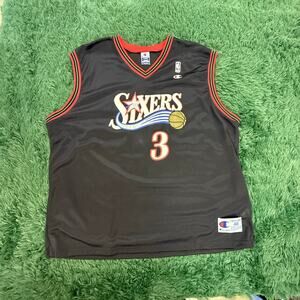 Philadelphia 76ers Y2K Allen Iverson Black Jersey XL NBA Unisex